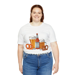 Oktoberfest Beer Mugs, Bottles, and Pretzels T-Shirt - Classic Unisex Tee for Festive Fun! Unisex Jersey Short Sleeve Tee