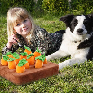 Bunny's Harvest: 12-Piece Interactive Carrot Hunt Snuffle Mat for Dogs