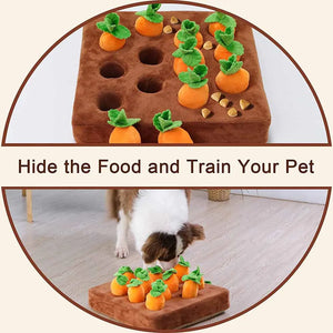 Bunny's Harvest: 12-Piece Interactive Carrot Hunt Snuffle Mat for Dogs