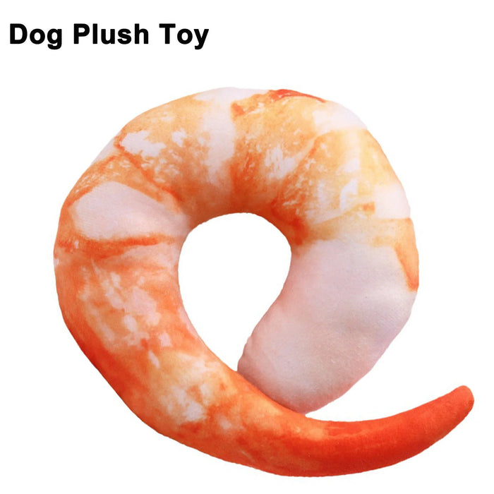 Shrimp-Shape Squeaky Dog Plush Toy - Bite Resistant, Anxiety Relief