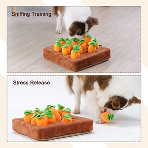 Bunny's Harvest: 12-Piece Interactive Carrot Hunt Snuffle Mat for Dogs