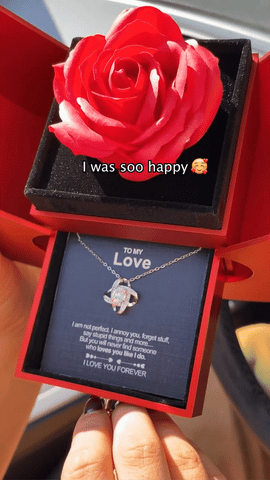 To My Love, Eternal Flower White Gold Necklace - With Gift Box