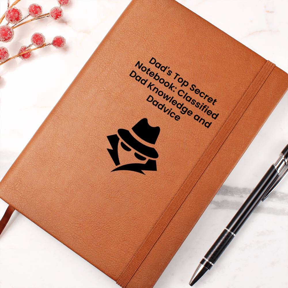 Graphic Leather Journal For Men, Special Custom Made Funny Gift For Dad